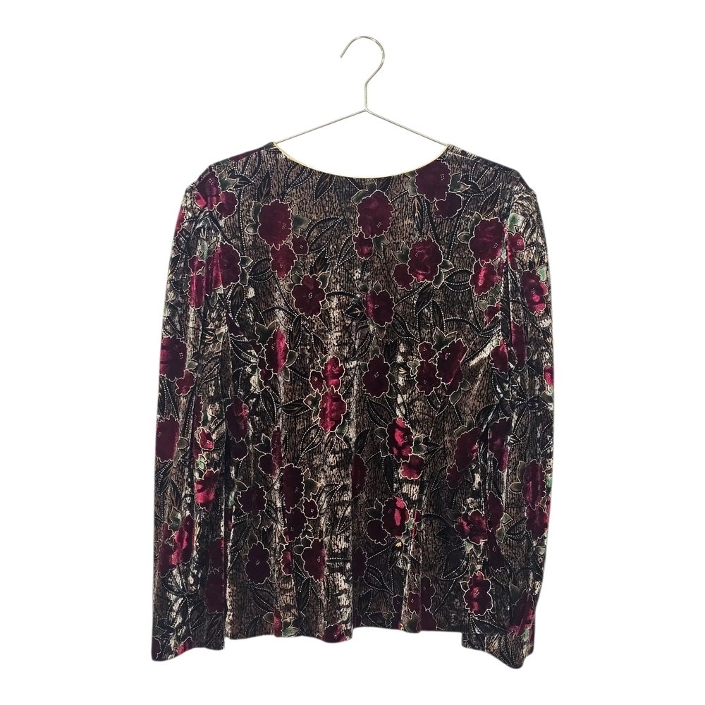 R&K Evening Women’s Jaket Cardigan And Skirt Velvet Set Sz 14 Vintage 80's 90's - Picture 3 of 14